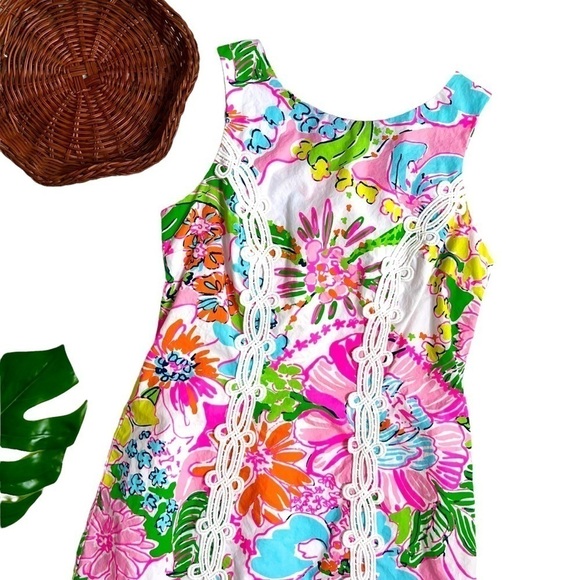 Lilly Pulitzer For Target Nosey Posey Vibrant Floral Preppy Shift Dress Size 8 - Picture 3 of 16